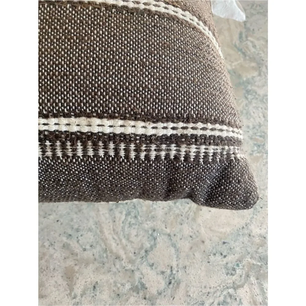 Hearth & Hand Brown Woven Stripe Decorative Throw Pillow